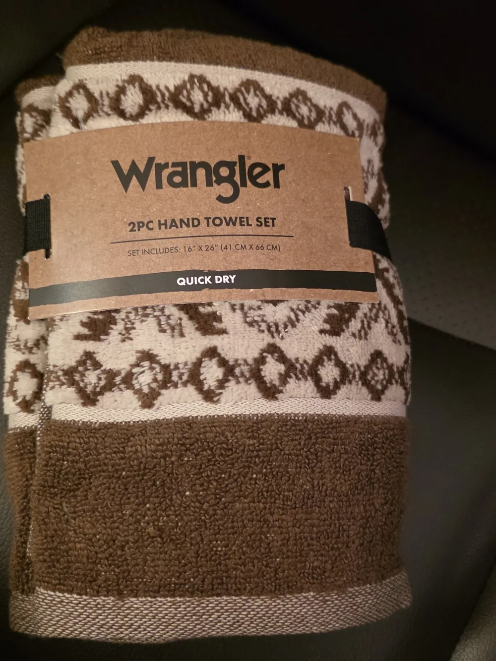 Wrangler Brown and Cream Patterned Bath Towel Set